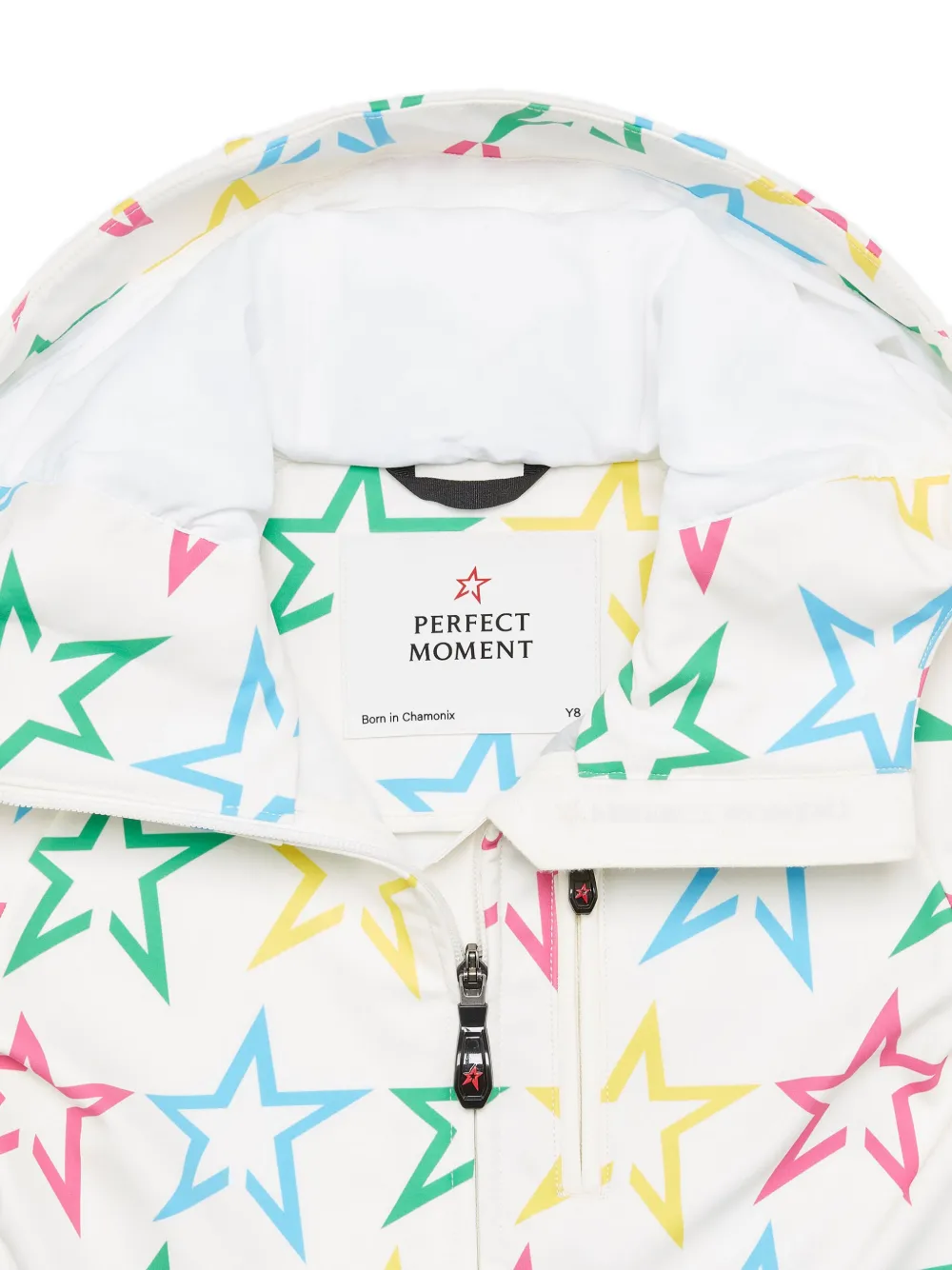 Shop Perfect Moment Star-print Hooded Ski Suit In White