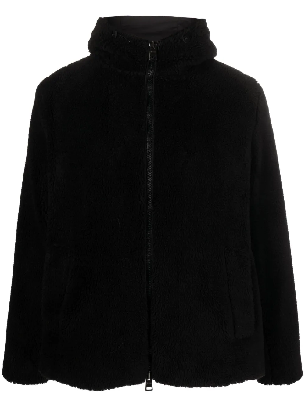 Herno felted hooded jacket - Zwart