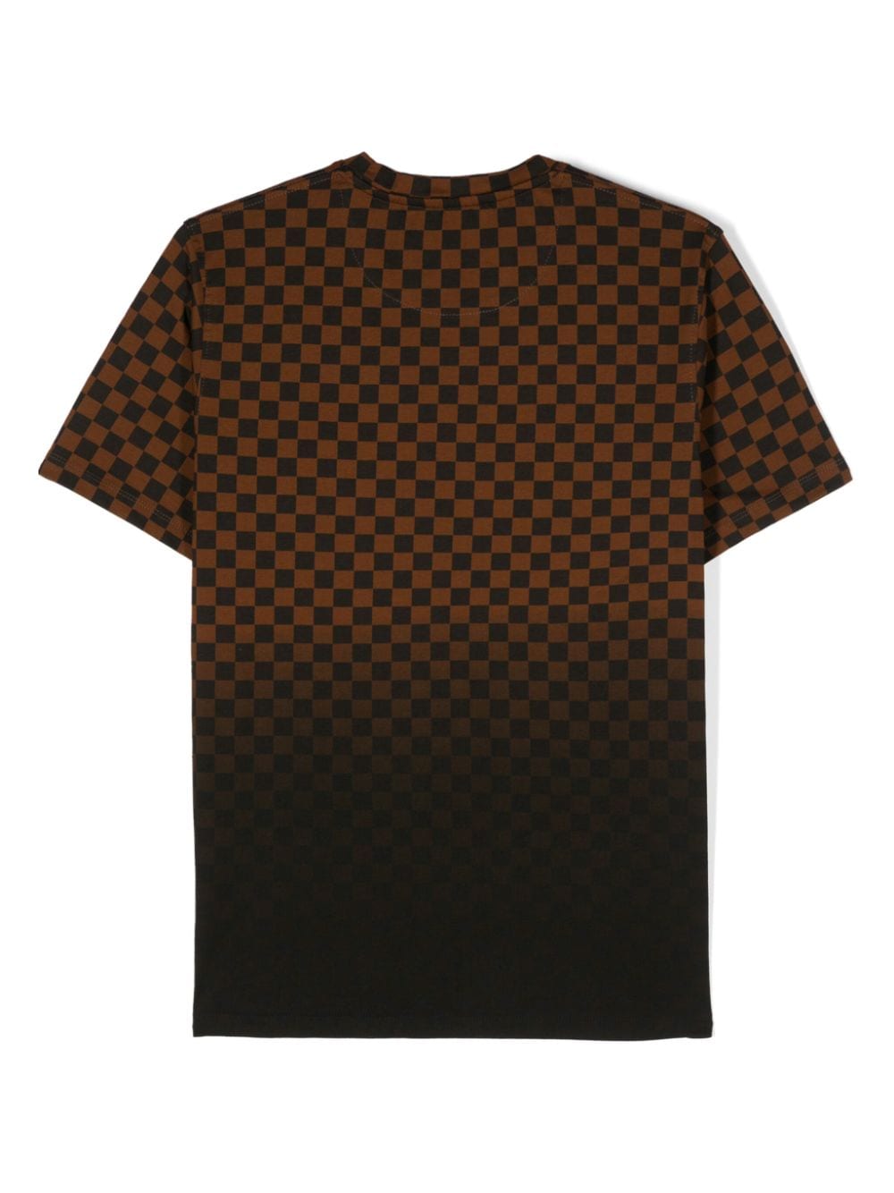Shop Sprayground Kid Checked Graphic-print Cotton T-shirt In Brown