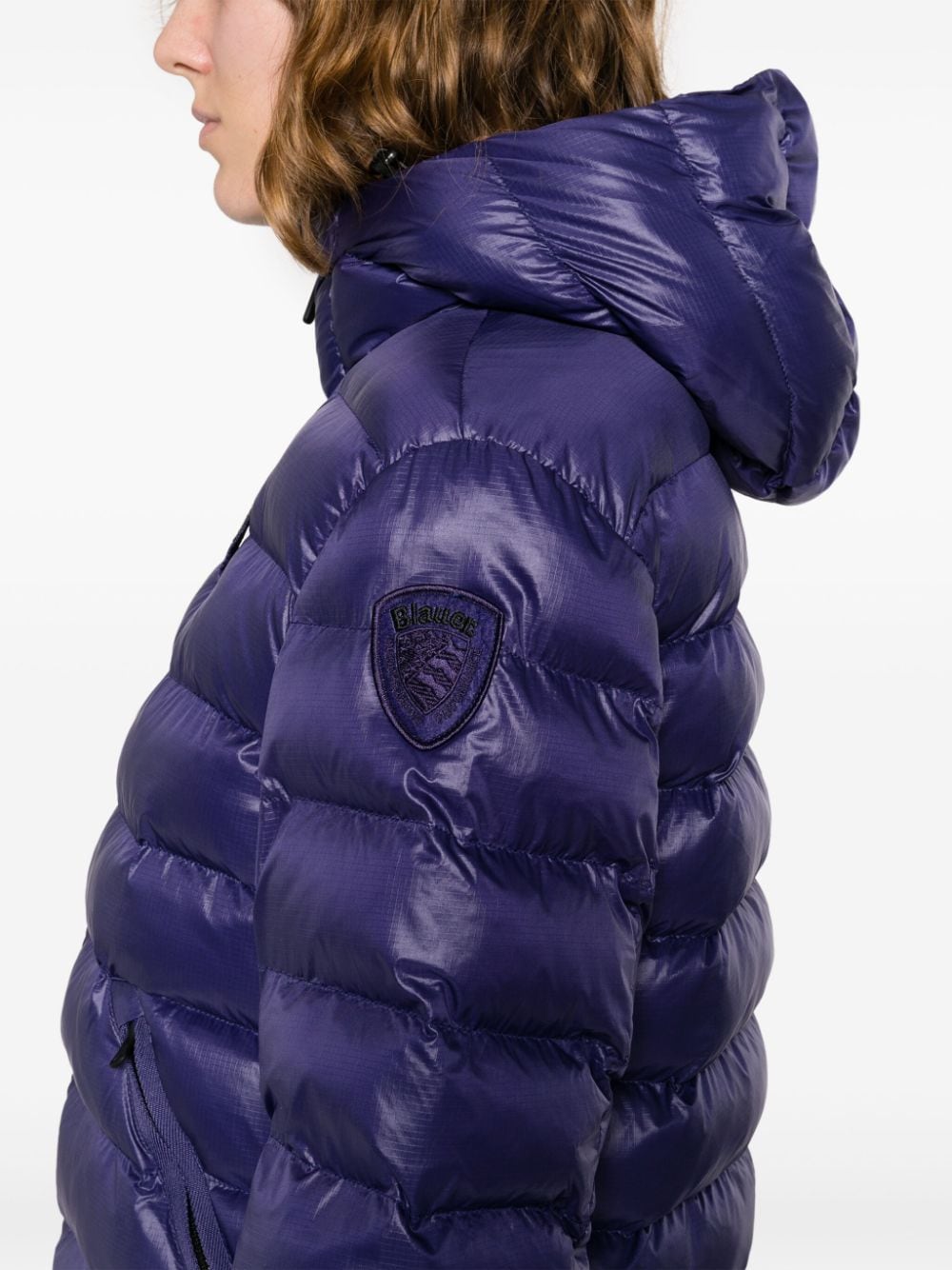 Shop Blauer Charme Hooded Puffer Jacket In Blue