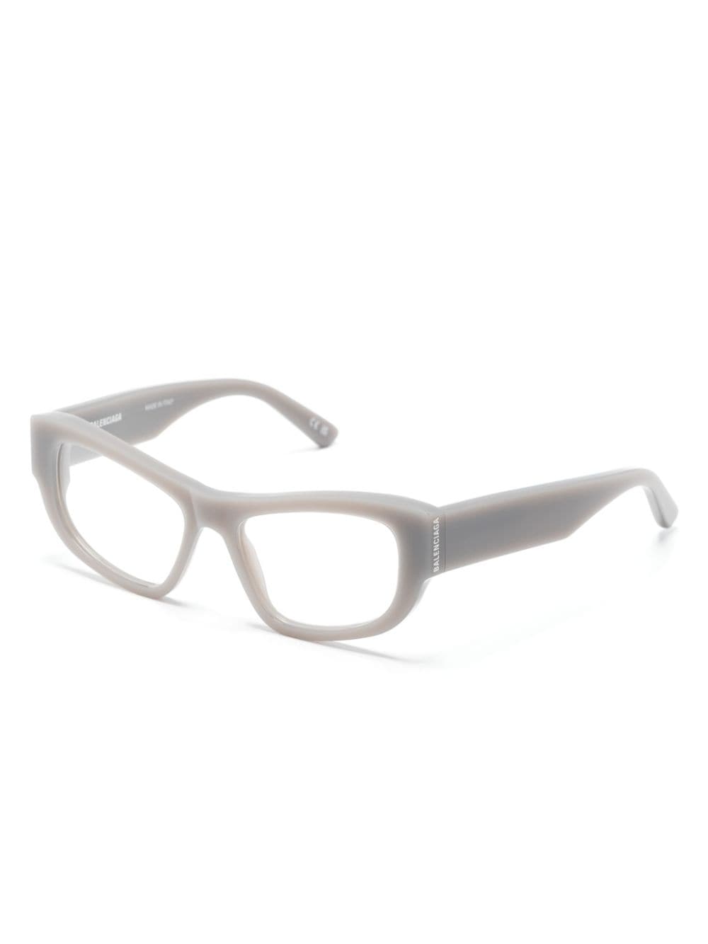 Shop Balenciaga Logo Print Cat-eye Glasses In Grey