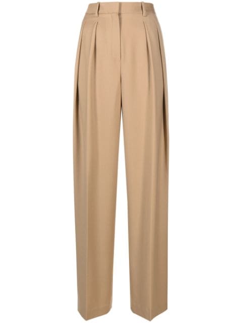 Theory pleated virgin wool high-waisted trousers