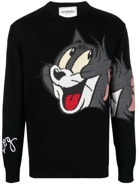 Iceberg Tom and Jerry intarsia-knit jumper