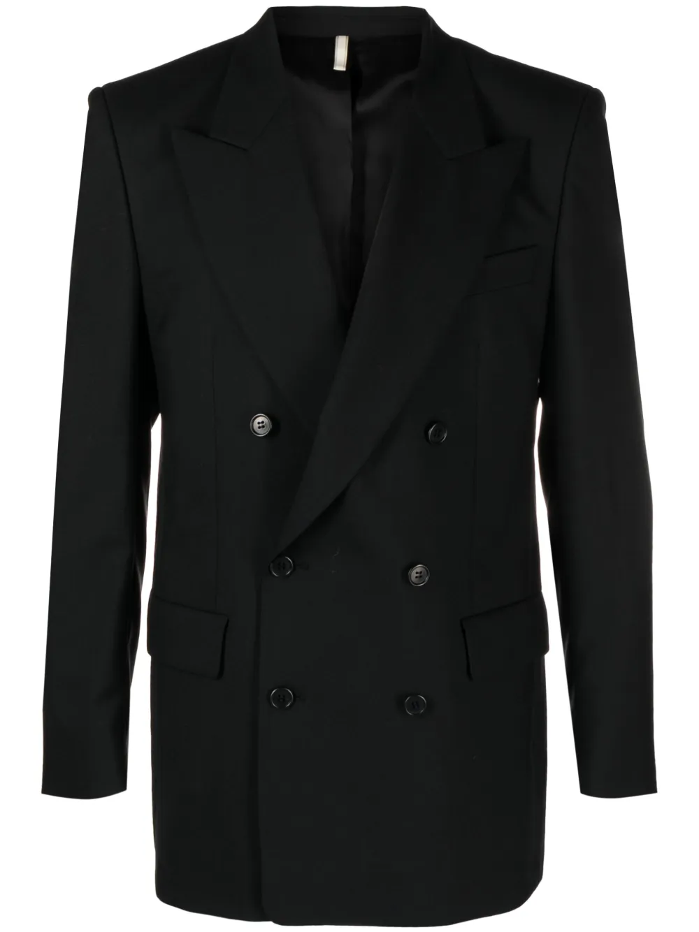 Sunflower Double-breasted Wool Blazer Jackets Black In Schwarz