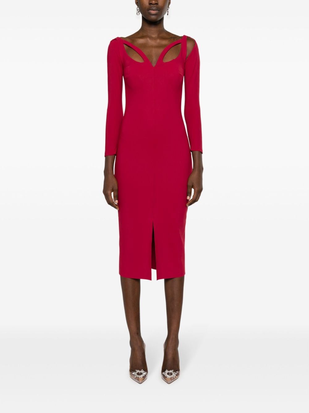 CHIARA BONI La Petite Robe Alatea cut-out detailed dress - Rood