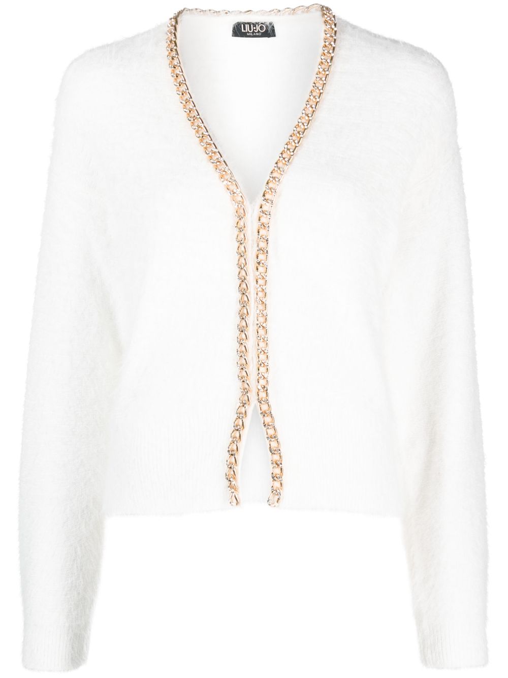 LIU JO chain-detail brushed top - White