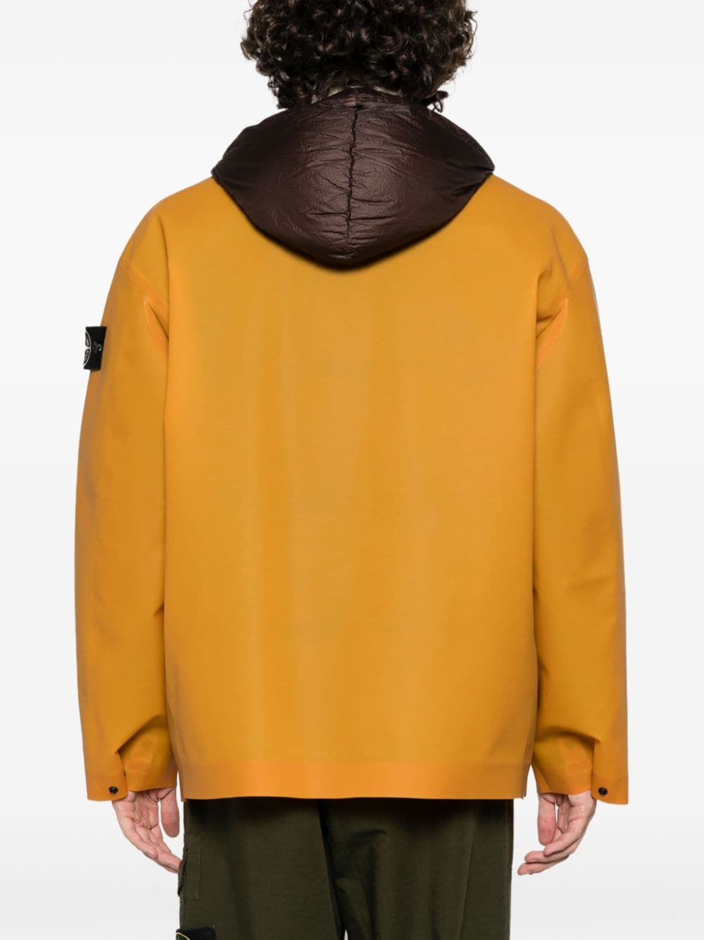 Shop Stone Island Poly Strata Reversible Ice Jacket In Orange