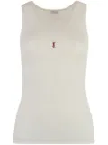 Saint Laurent logo-embroidered wool tank top - Neutrals