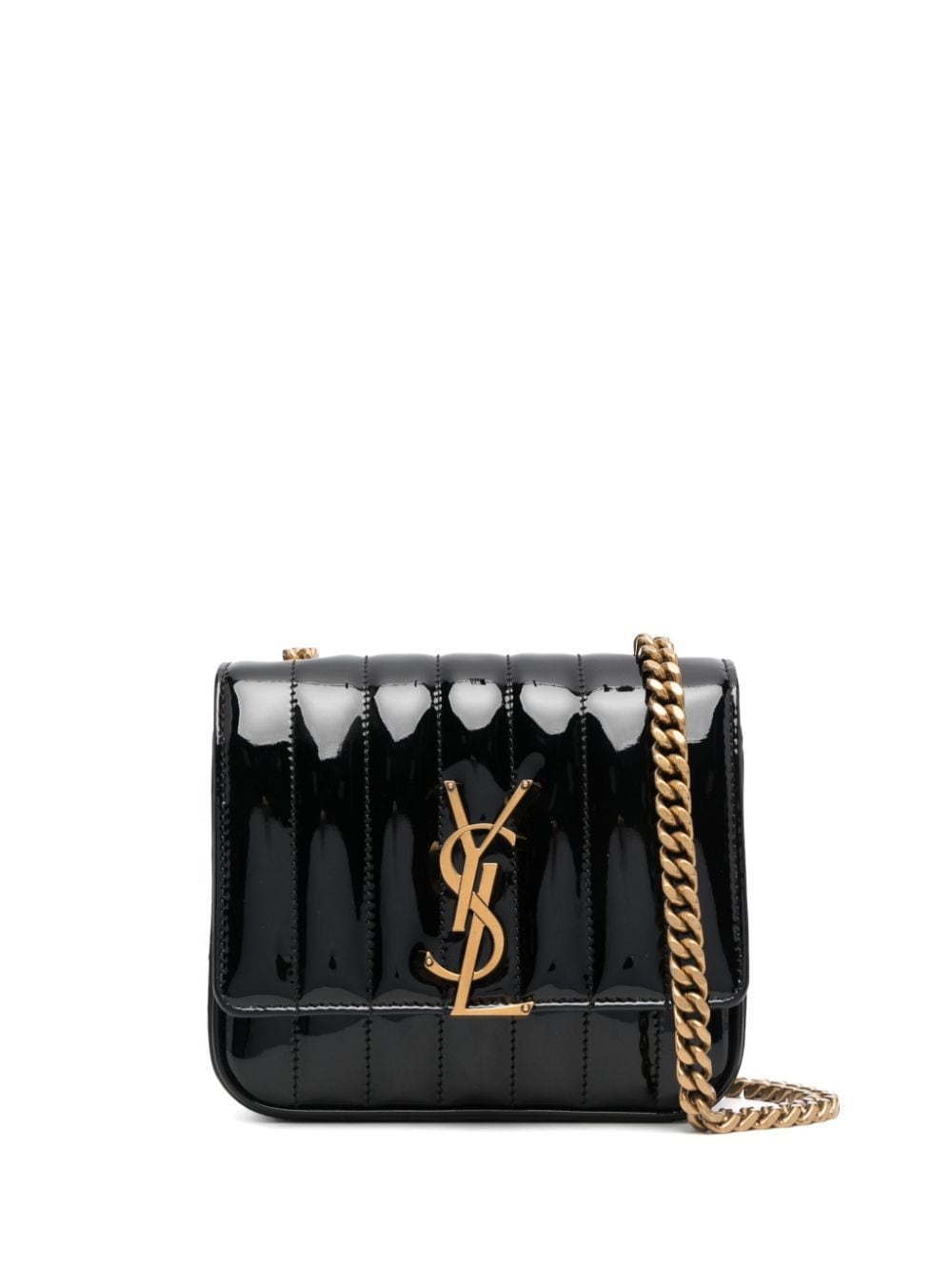 Saint Laurent Vicky Logo-plaque Crossbody Bag In Black