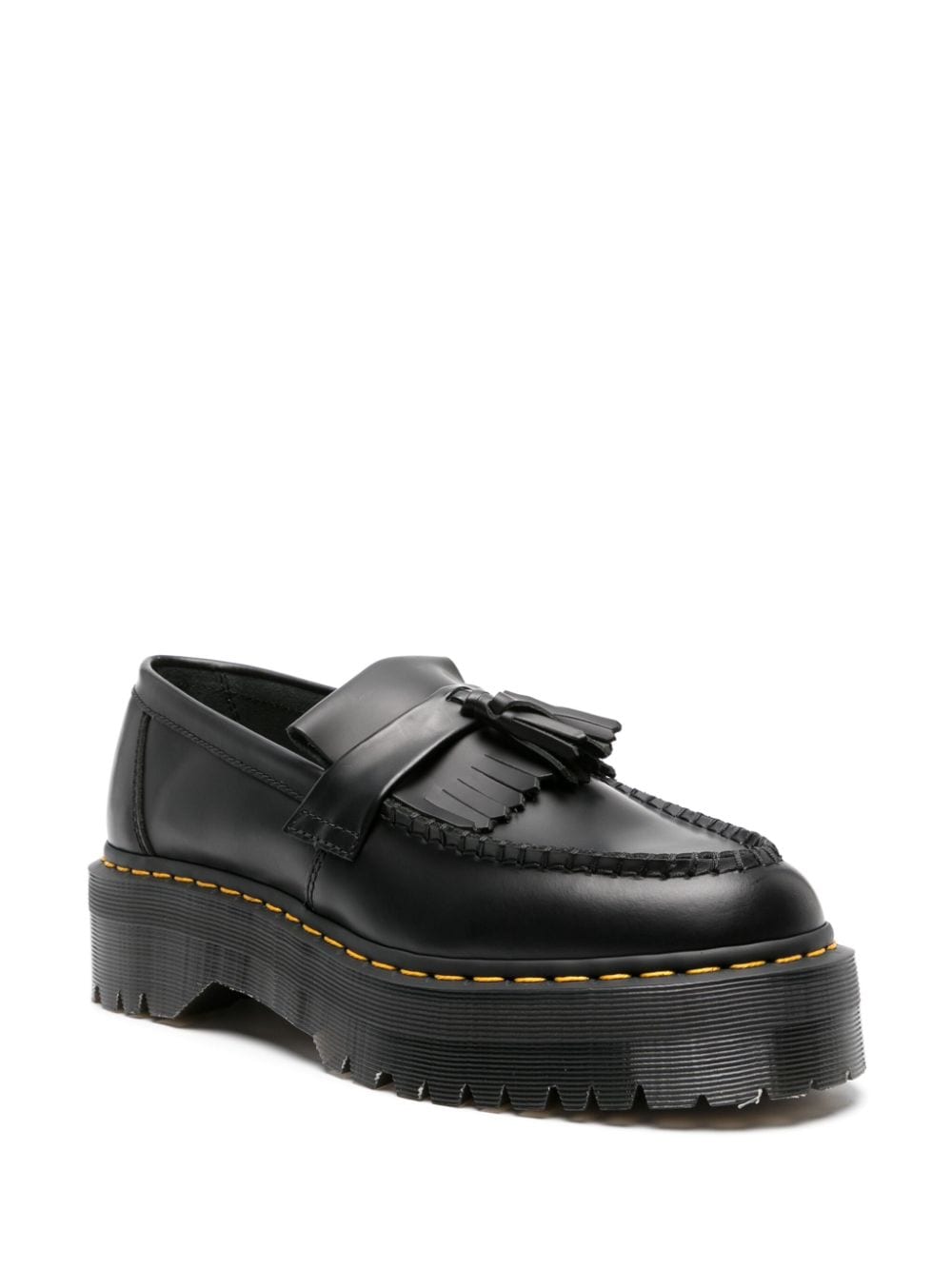 Shop Dr. Martens' Adrian Quad 55mm Leather Loafers In Black