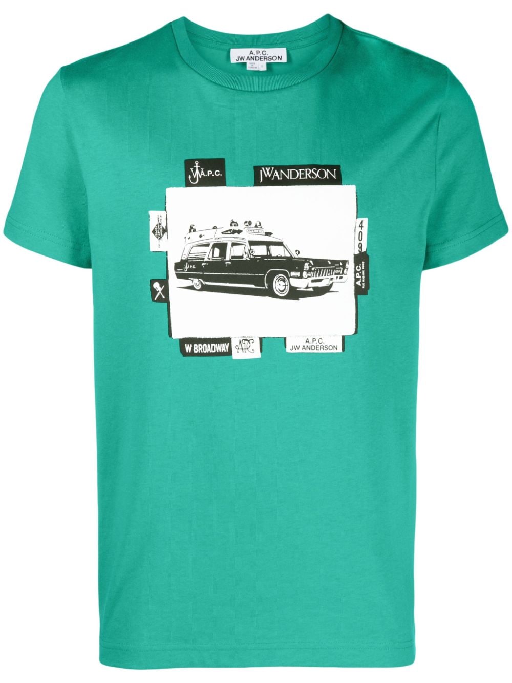 Jw Anderson X A.p.c. Jo Graphic-print T-shirt In Green