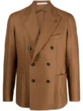 Tagliatore double-breasted wool blend blazer - Brown