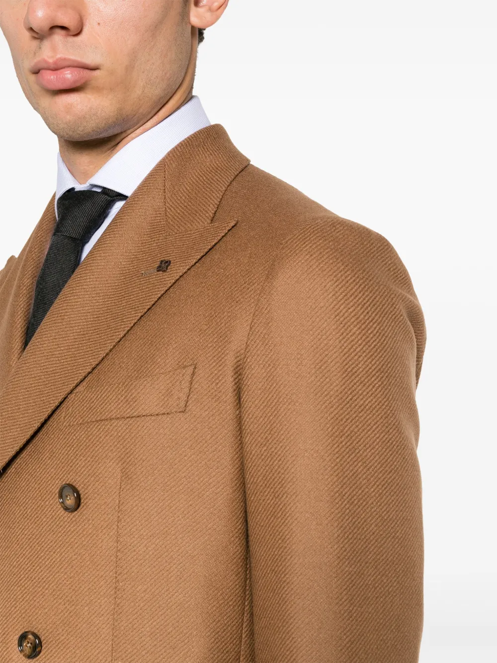 Tagliatore double-breasted wool blend blazer Bruin