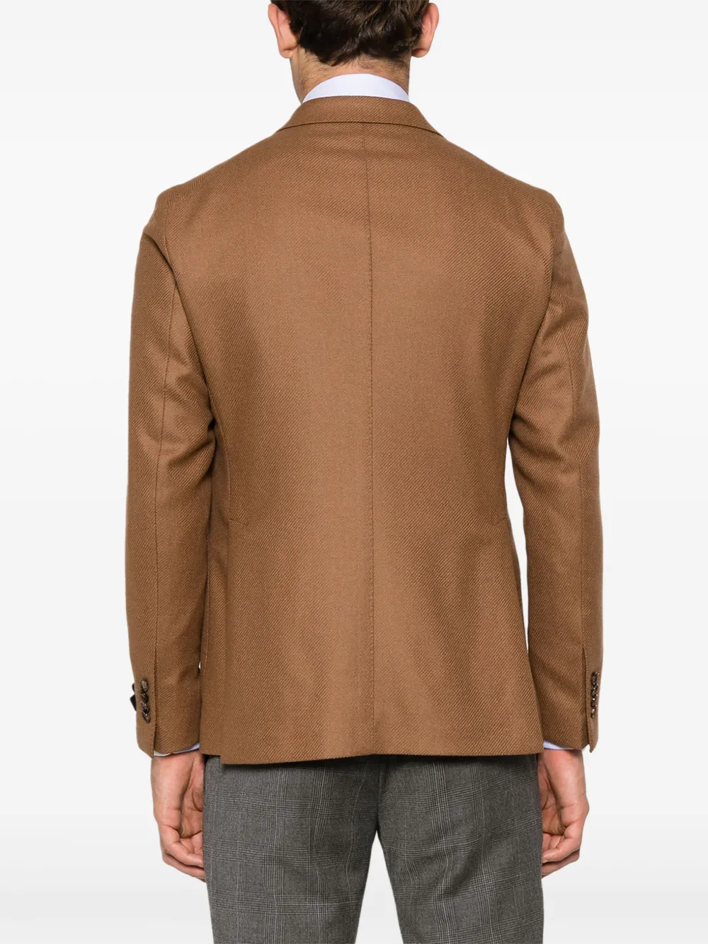 Tagliatore double-breasted wool blend blazer Bruin