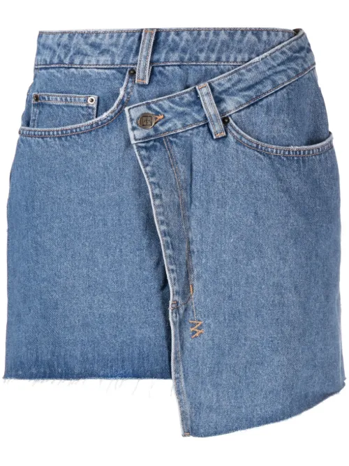 Minijupe asymétrique en jean à logo - Ksubi - Modalova