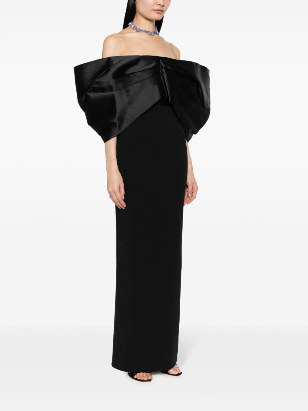 Shop Solace London Filippa Off-shoulder Gown In Black