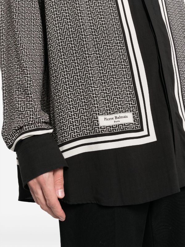 Balmain Men's Monogrammed Maxi Shirt