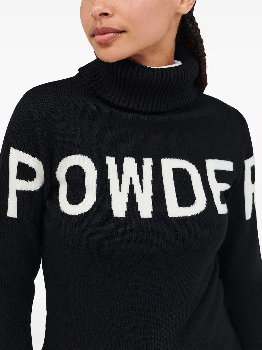 Shop Perfect Moment Powder Patterned-intarsia Jumper In Black