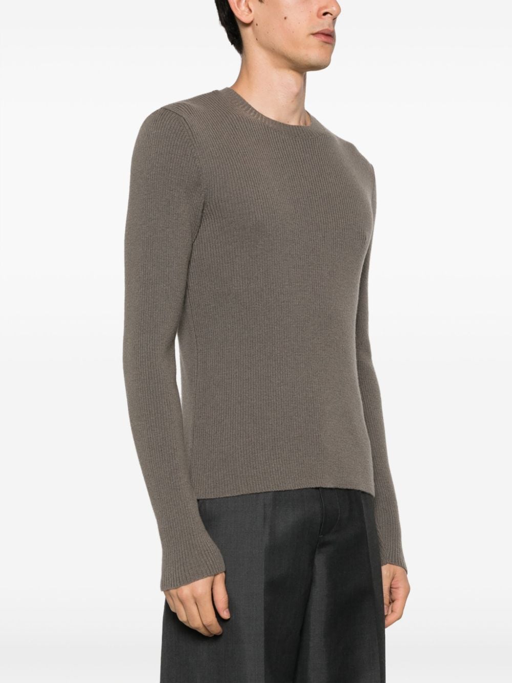 Shop Our Legacy Ribbed-knit Merino Wool Jumper In Grey