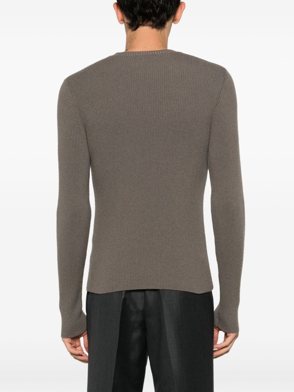 Shop Our Legacy Ribbed-knit Merino Wool Jumper In Grey