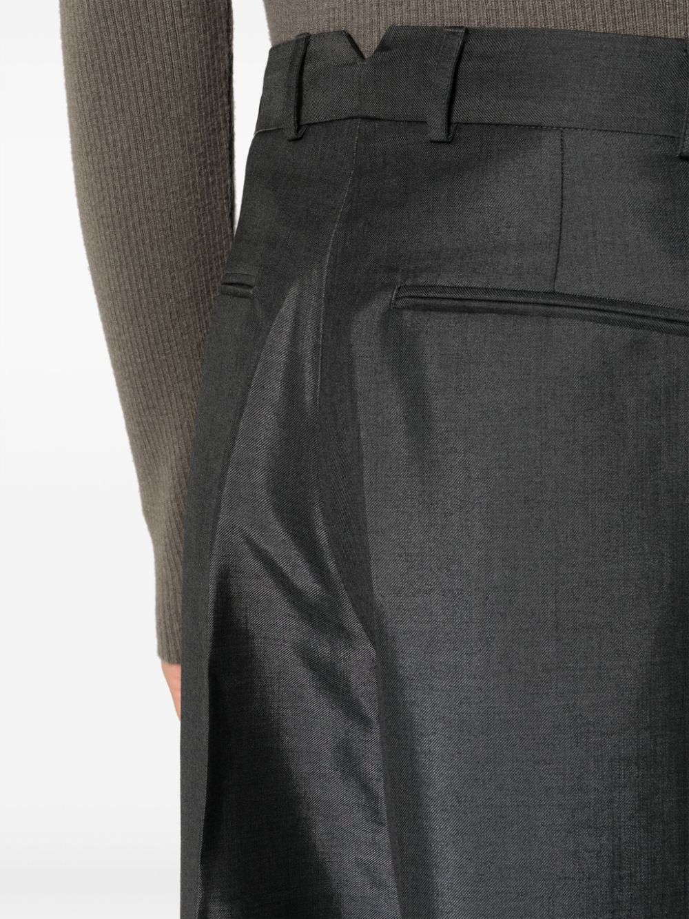 Shop Our Legacy Tuxedo Pressed-crease Wide-leg Trousers In Grey