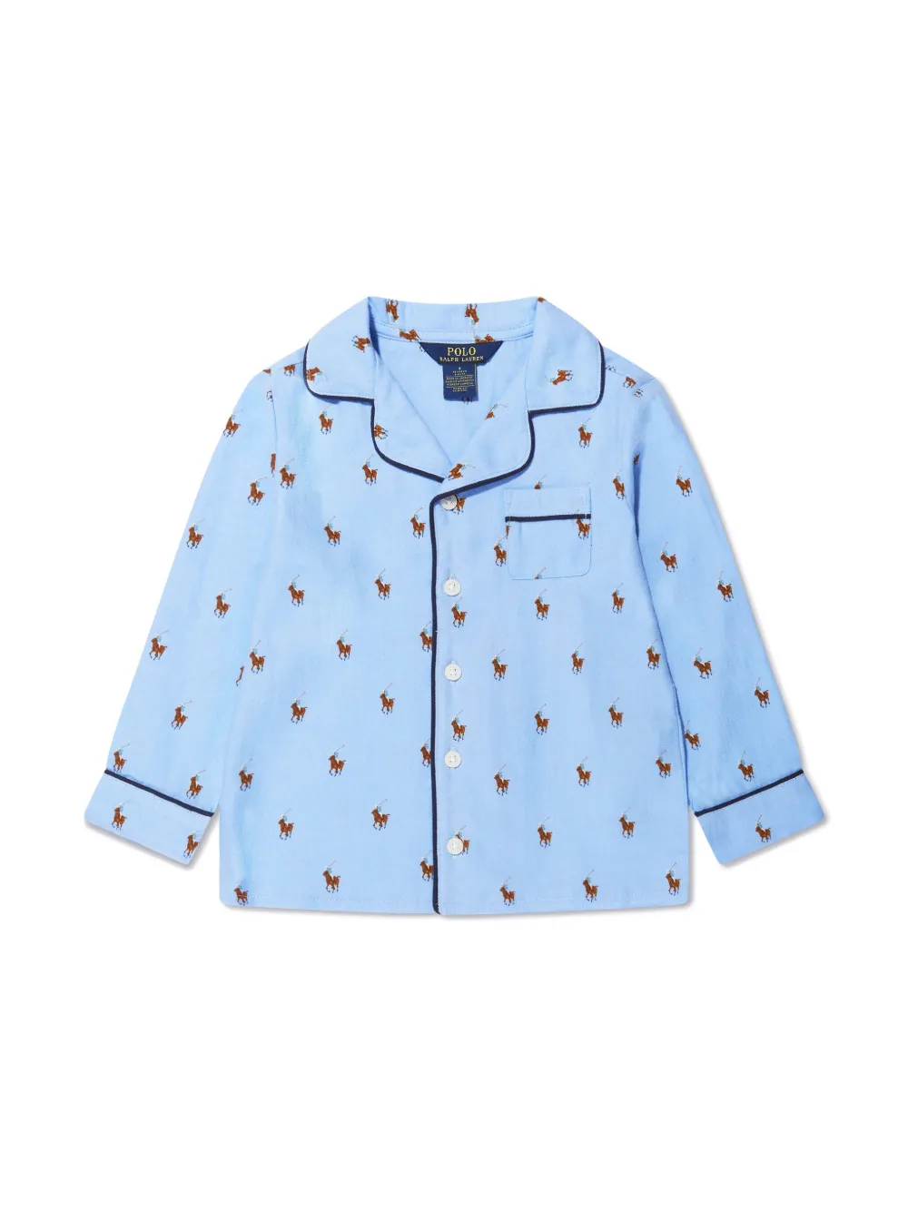 Polo Ralph Lauren Polo Pony Cotton Pyjama Set In Blue