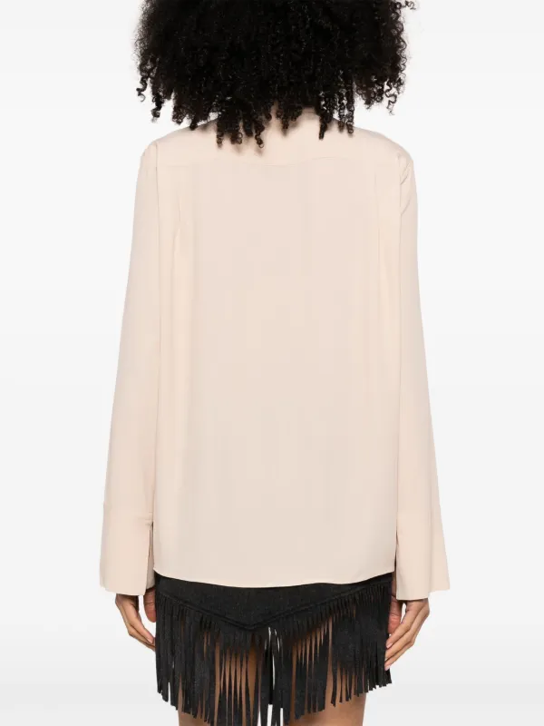 Tシャツ・カットソー FEDERICA TOSI Women Tunic Tops 31110 304 WHITE Federica Tosi long-sleeve silk-blend Shirt | Neutrals | FARFETCH