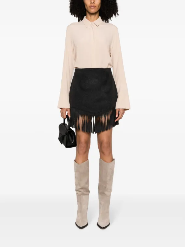 Tシャツ・カットソー FEDERICA TOSI Women Tunic Tops 31110 304 WHITE Federica Tosi long-sleeve silk-blend Shirt | Neutrals | FARFETCH