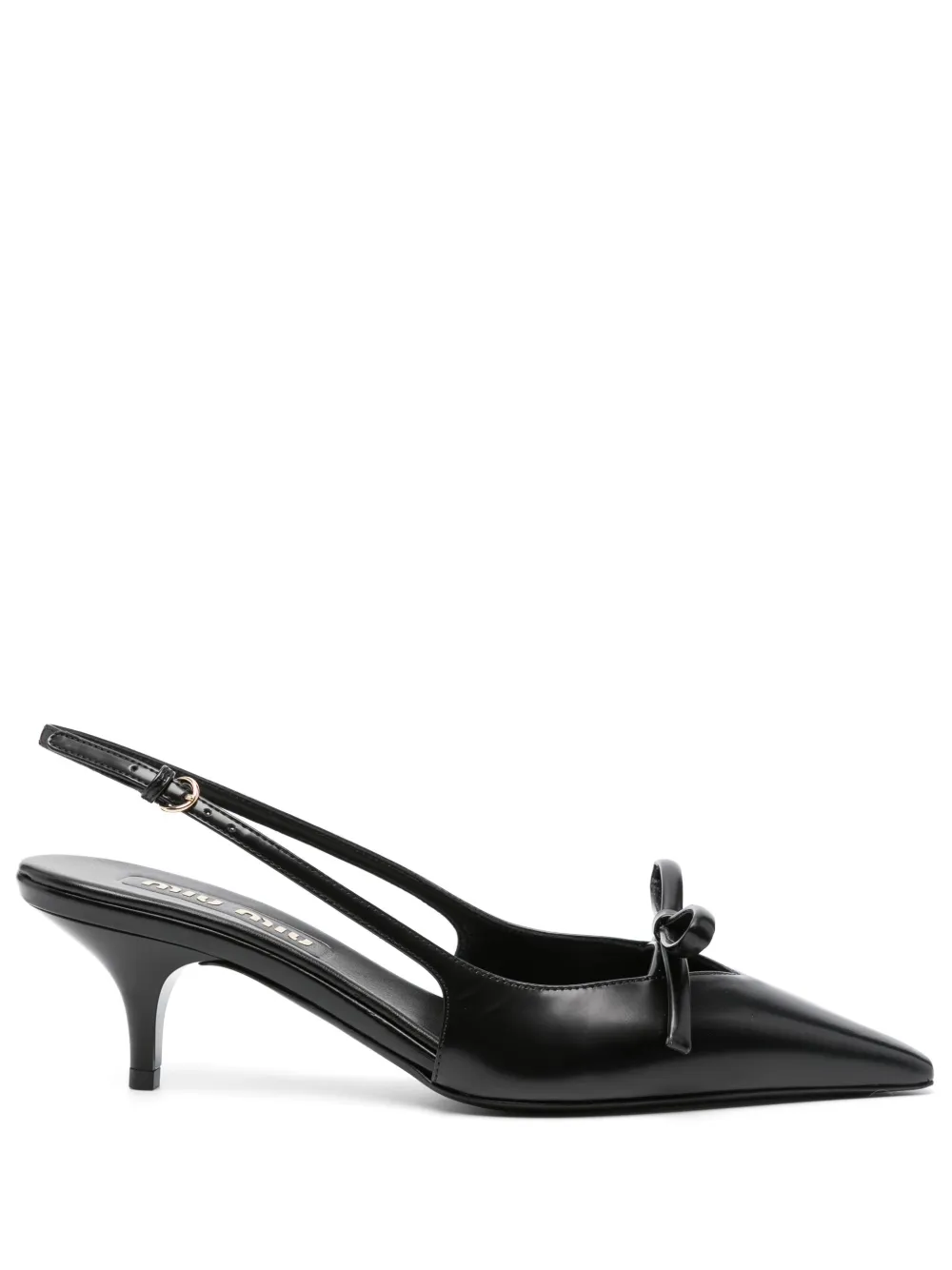 Miu Miu 65mm bow-embellished leather pumps | Black | Image 1