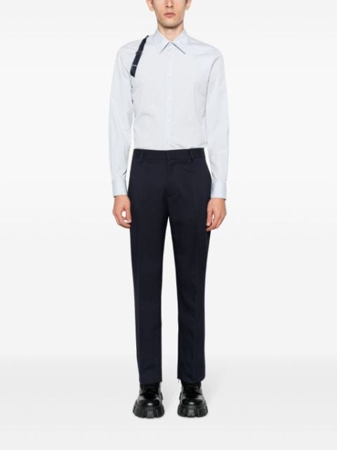 straight leg tailored trousers