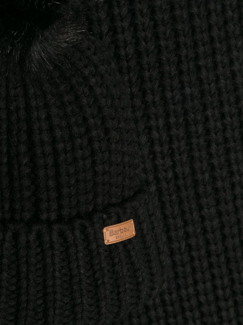Shop Barbour Ribbed-knit Scarf & Beanie Set In Black