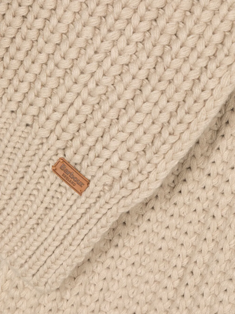 Barbour Ribgebreide muts en sjaal Beige