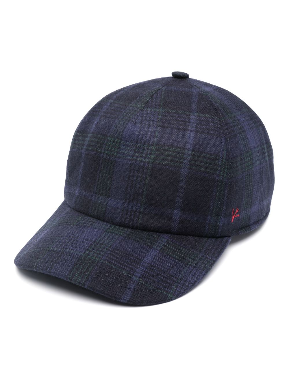 Isaia check-pattern baseball cap - Blue