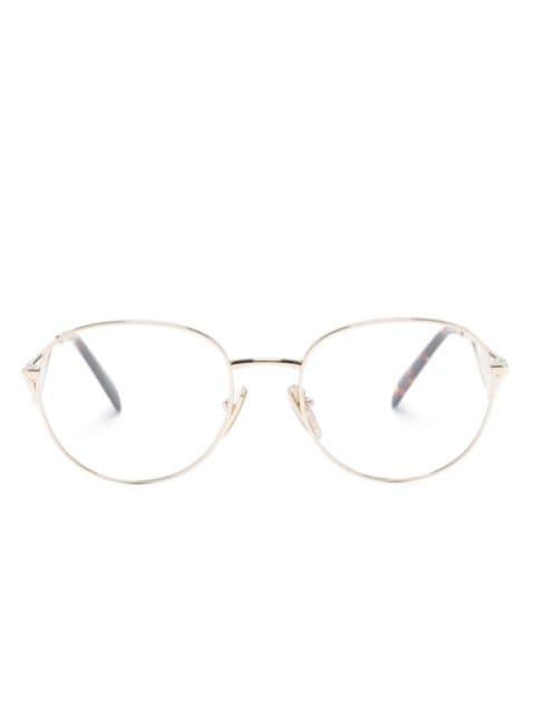 Prada Eyewear logo-plaque round-frame glasses