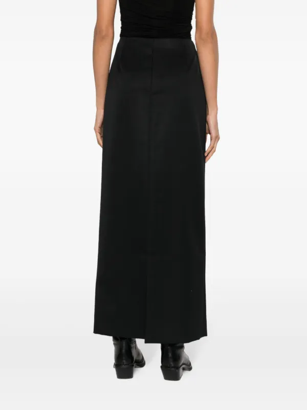スカート GIVENCHY BLACK WOOL SKIRT Givenchy wrap-design high-waisted Skirt | Black | FARFETCH CA