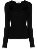 MSGM logo-intarsia cut-out jumper - Black