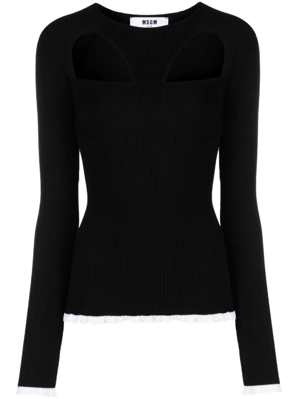 MSGM カットアウト プルオーバー | ブラック | FARFETCH JP