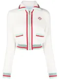 Casablanca zip-up cropped jacket - White