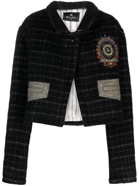 ETRO جاكيت قصير بكاروهات