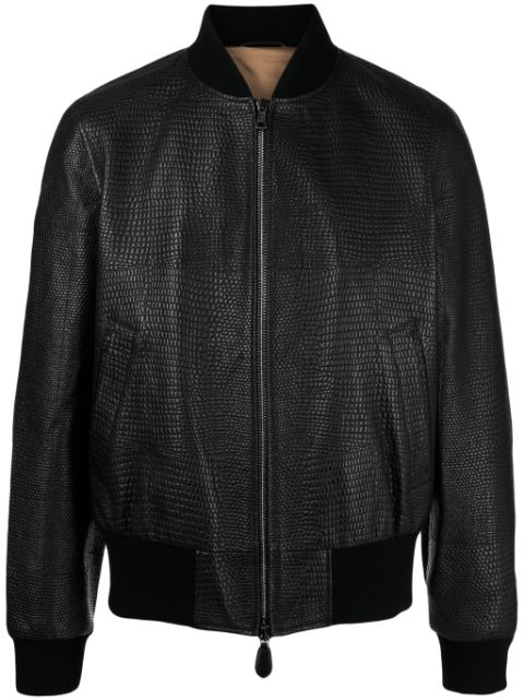 Roberto Cavalli textured bomber jacket