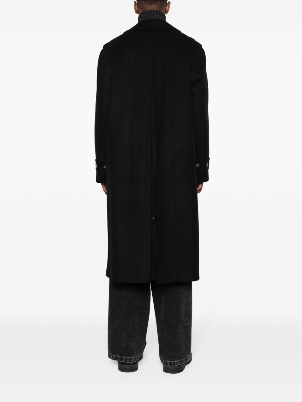 Rier Single-breasted Virgin Wool Coat In Black | ModeSens