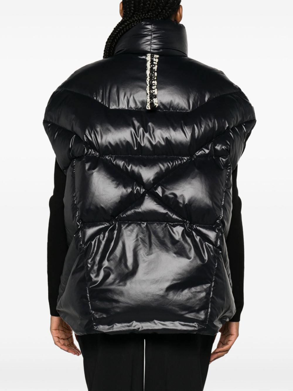 Shop Khrisjoy High-neck Quilted Down Gilet In Black