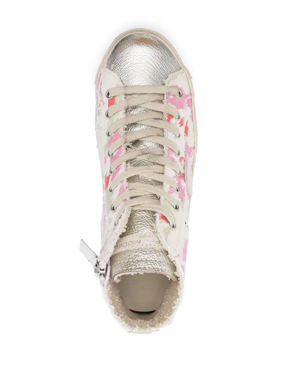 Shop Philippe Model Paris Paris Abstract-pattern Print Sneakers In White