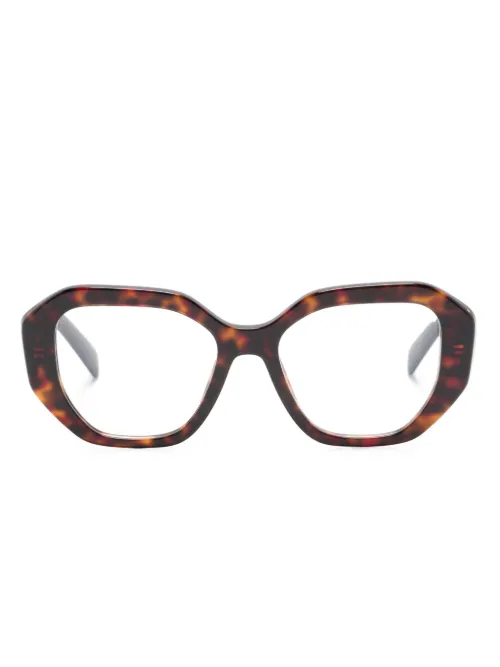 Lunettes de vue géométriques à effet écailles de tortue - Prada Eyewear - Modalova