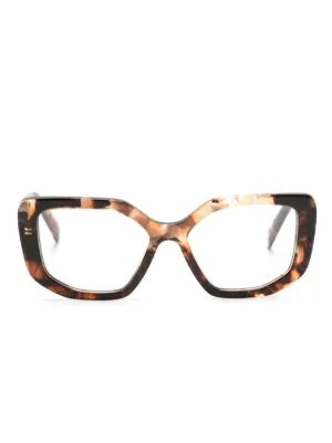 Prada Eyewear トータスシェル キャットアイ眼鏡フレーム | ブラウン