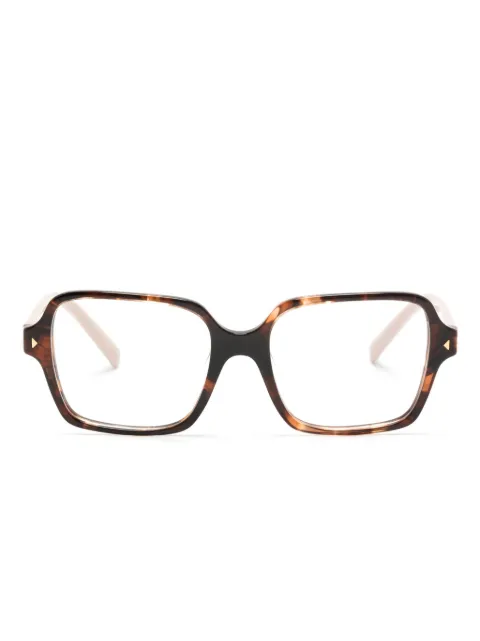 Prada Eyewear 로고 프린트 스퀘어 프레임 안경