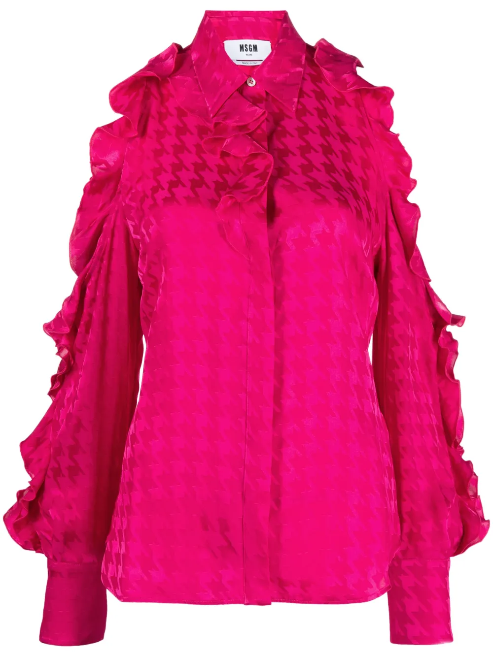 MSGM Blouse met pied-de-poule print Roze
