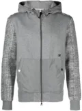 PMD panelled plaid hooded jacket - Grey