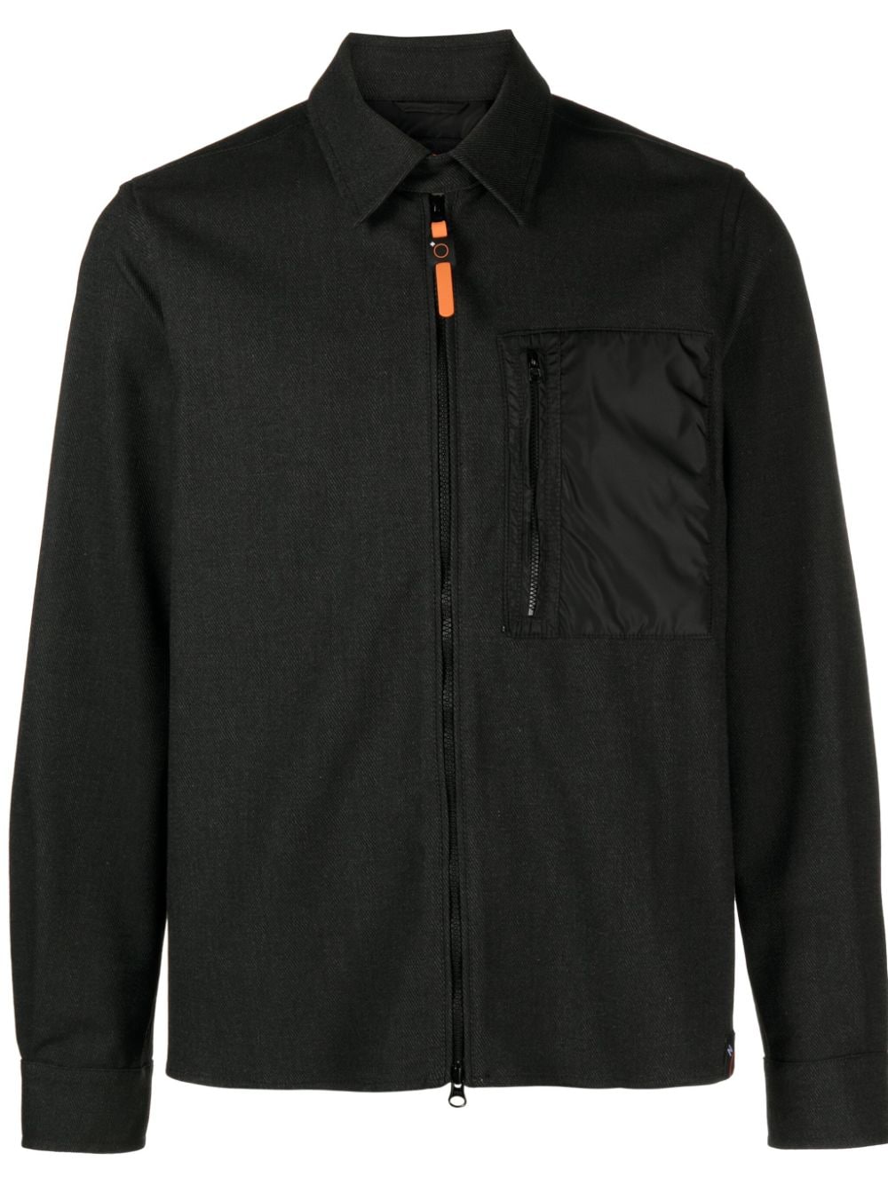 Aspesi Spread-collar Zip-up Shirt Jacket In Grey