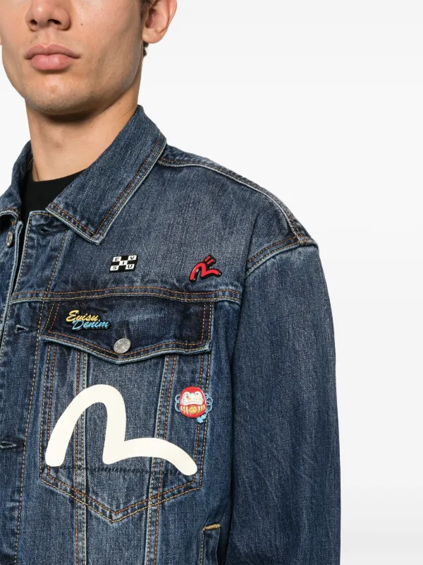 EVISU logo-print Denim Jacket - Farfetch